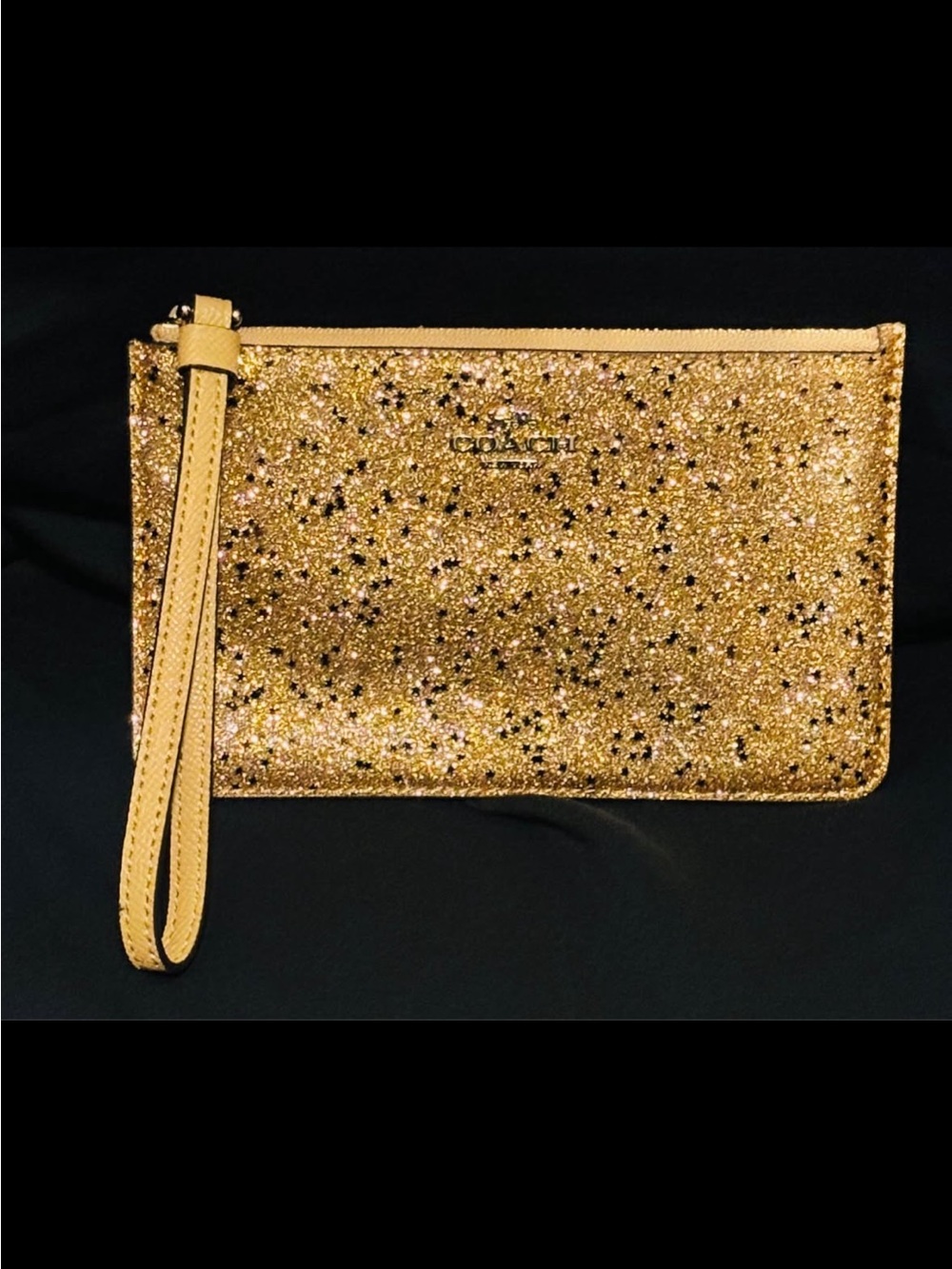 Coach Gold Glitter Wristlets Wallet